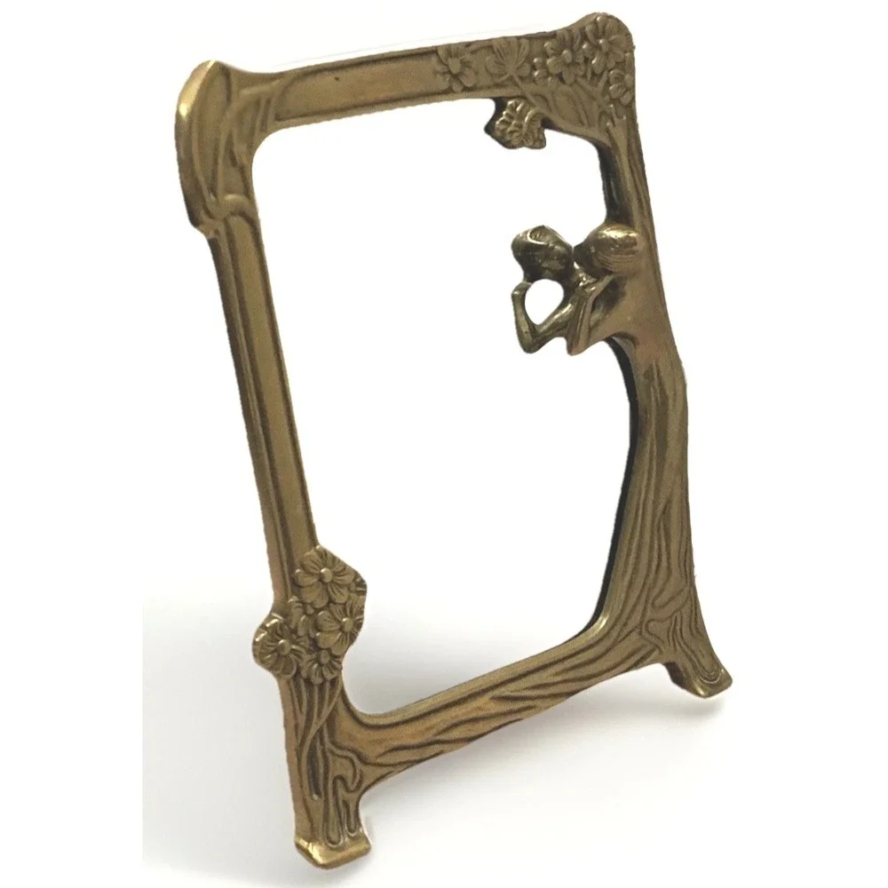 VTG Mirror Brass Framed Art Deco French Country Hollywood Regency Gold Estate